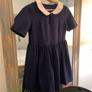 Zara Basic Baby Doll Dress in Dark Navy Blue